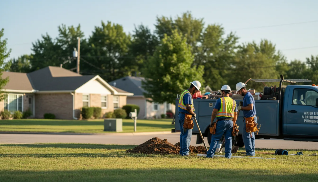 Residential water line and bathroom plumbing service in Pocasset, OK